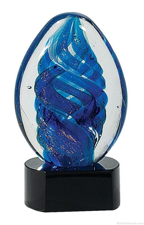 Blue Swirled Art Glass Award