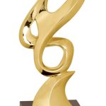 11 3/4 inch Gold Metal Art Crystal Award