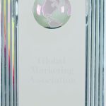 Crystal Award with Globe Etching