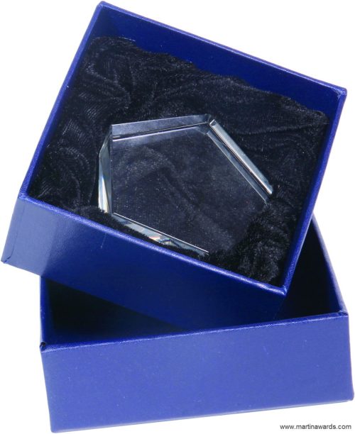 Pentagon Shaped Crystal Paperweight