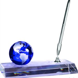 Crystal Globe with Pen desk accessory