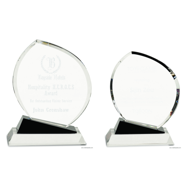 Oblong Crystal Award with Black Accents