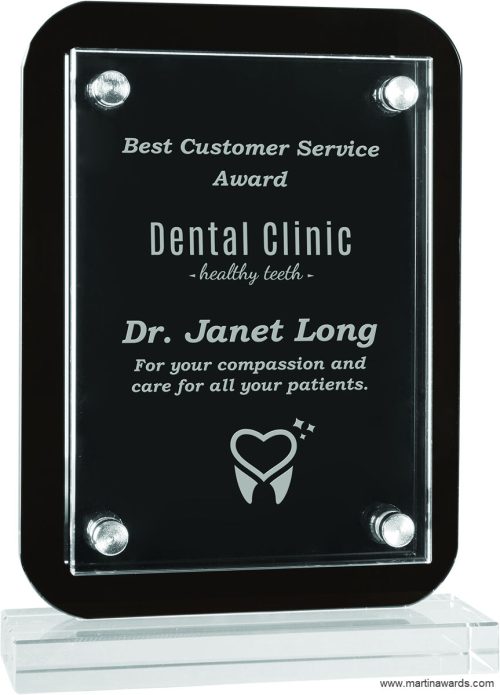 Floating Glass Stand-up Plaques