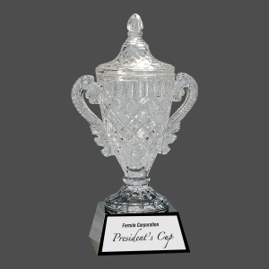 10 3/4" Crystal Cup on Black Pedestal Base