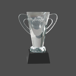 7 3/4" Crystal Cup on Black Pedestal Base