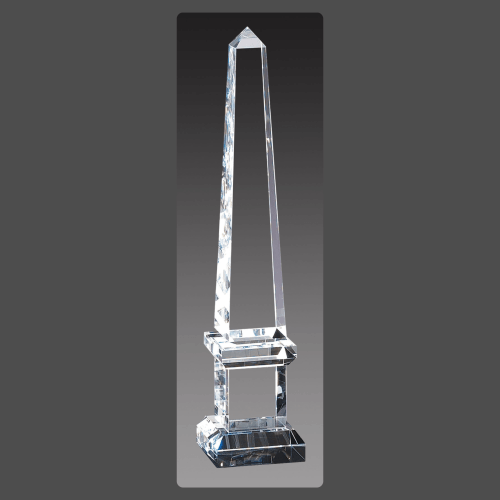 2 3/4" x 13" Crystal Obelisk Towers on Pedestal