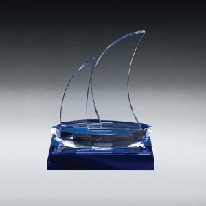 Crystal Blue Sailboat Yacht Award