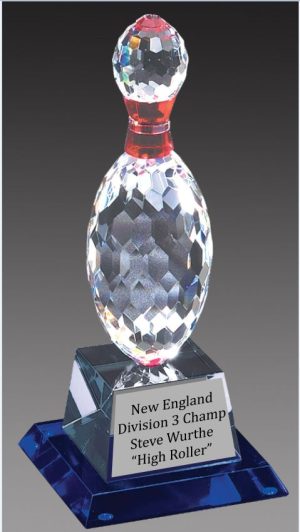 Crystal Bowling Pin Trophy