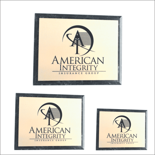 Black Marble finish Plaque with Gold or Silver Plate