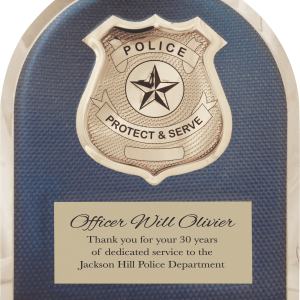 Police Hero Plaque with Chrome Badge