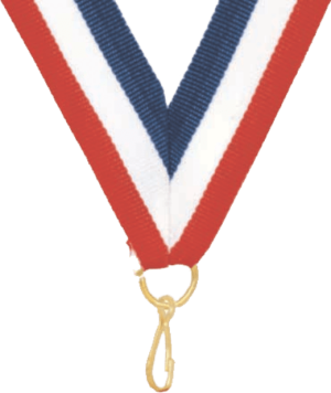 7/8" Red, White, Blue Neck Ribbon with Snap Clip