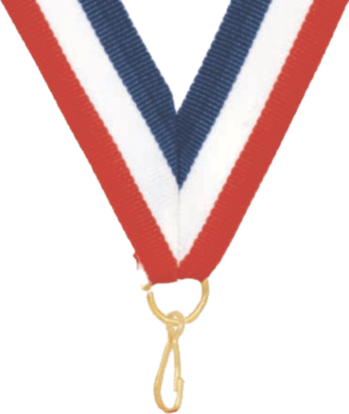 7/8" Red, White, Blue Neck Ribbon with Snap Clip