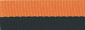 1 1/2" Black/Orange Neck Ribbon with Snap Clip