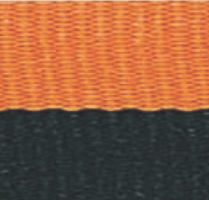1 1/2" Black/Orange Neck Ribbon with Snap Clip