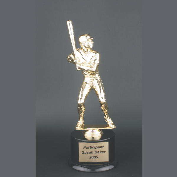 11" Male Baseball Gold Plastic Trophy