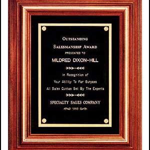 Solid Walnut Frame Plaques with Gold Trim and Black Velour