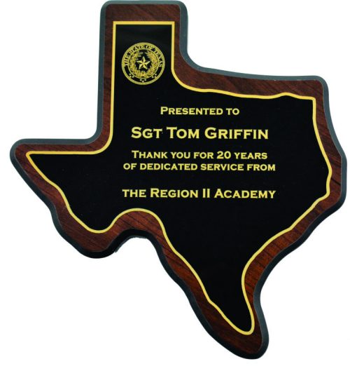 Texas State Shaped Plaque