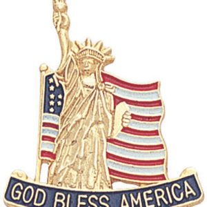 God Bless America Lapel Pin with Statue of Liberty