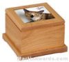 6 x 6 Red Alder Pet Urn with Routed Top