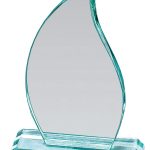 MAD1150TGL Flame Jade Glass Award with Base