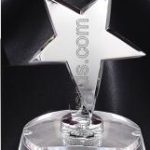 Crystal Glass Awards – 4 1/4″ x 5 3/4″ Genuine Prism Optical With Base 1