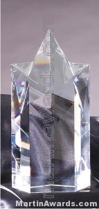 Crystal Glass Awards - 4 1/4" x 8" Genuine Prism Optical Crystal