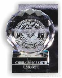 Crystal Glass Awards - 4" x 5" Genuine Prism Optical Crystal With Base