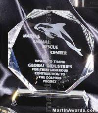Crystal Glass Awards - 6" x 7" Genuine Prism Optical Crystal