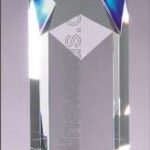 Crystal Star Glass Award With Black Base