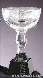 Crystal Glass Awards Bowl With Black Base