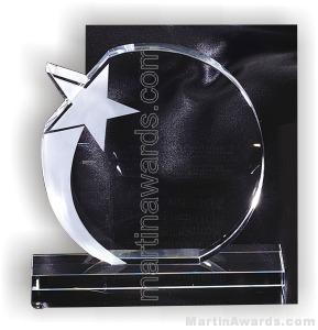 5 1/2" x 6" Genuine Prism Optical Crystal Glass Awards With Base