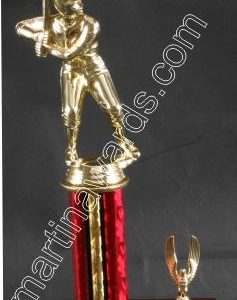 Red Single Column Male Baseball/Softball With 1 Eagle Trophy