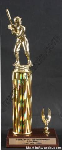 Gold Single Column Male Baseball/Softball With 1 Eagle Trophy