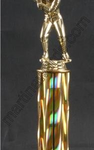 Gold Single Column Male Baseball/Softball Trophy