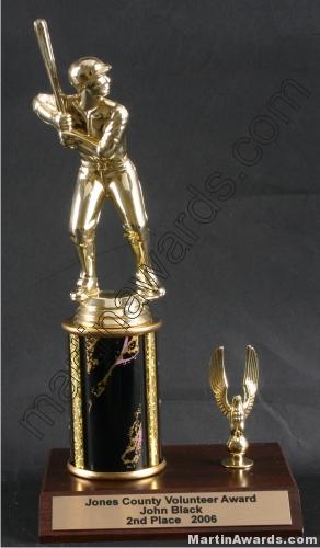 Black Single Column Male Baseball With 1 Eagle Trophy