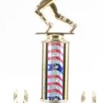 Red/White/Blue Single Column Football With 2 Eagles Trophy 1