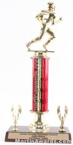 Red Single Column Football With 2 Eagles Trophy