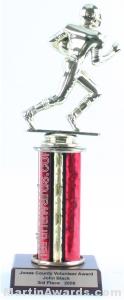 Red Single Column Football Trophy