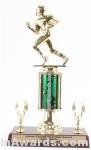 Green Single Column Football With 2 Eagles Trophy