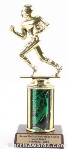 Green Single Column Football Trophy