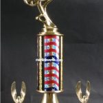 Red/White/Blue Single Column Chopper Motorcycle With 2 Eagles Trophy 1
