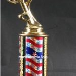 Red/White/Blue Single Column Chopper Motorcycle Trophy 1