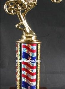 Red/White/Blue Single Column Chopper Motorcycle Trophy