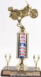 Red/White/Blue Single Column Road Motorcycle With 2 Eagles Trophy 1