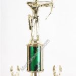 Green Single Column Male Archer With 2 Eagles Trophy 1
