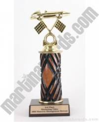 Wood Single Column Pinewood Derby Car Trophy