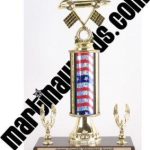 Red/White/Blue Single Column Pinewood Derby Car With 2 Eagles Trophy 1