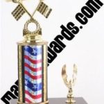 Red/White/Blue Single Column Pinewood Derby Car With 1 Eagle Trophy 1