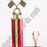 Red Single Column Pinewood Derby Car With 1 Eagle Trophy 1