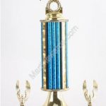 Blue Single Column Pinewood Derby Car With 2 Eagles Trophy 1